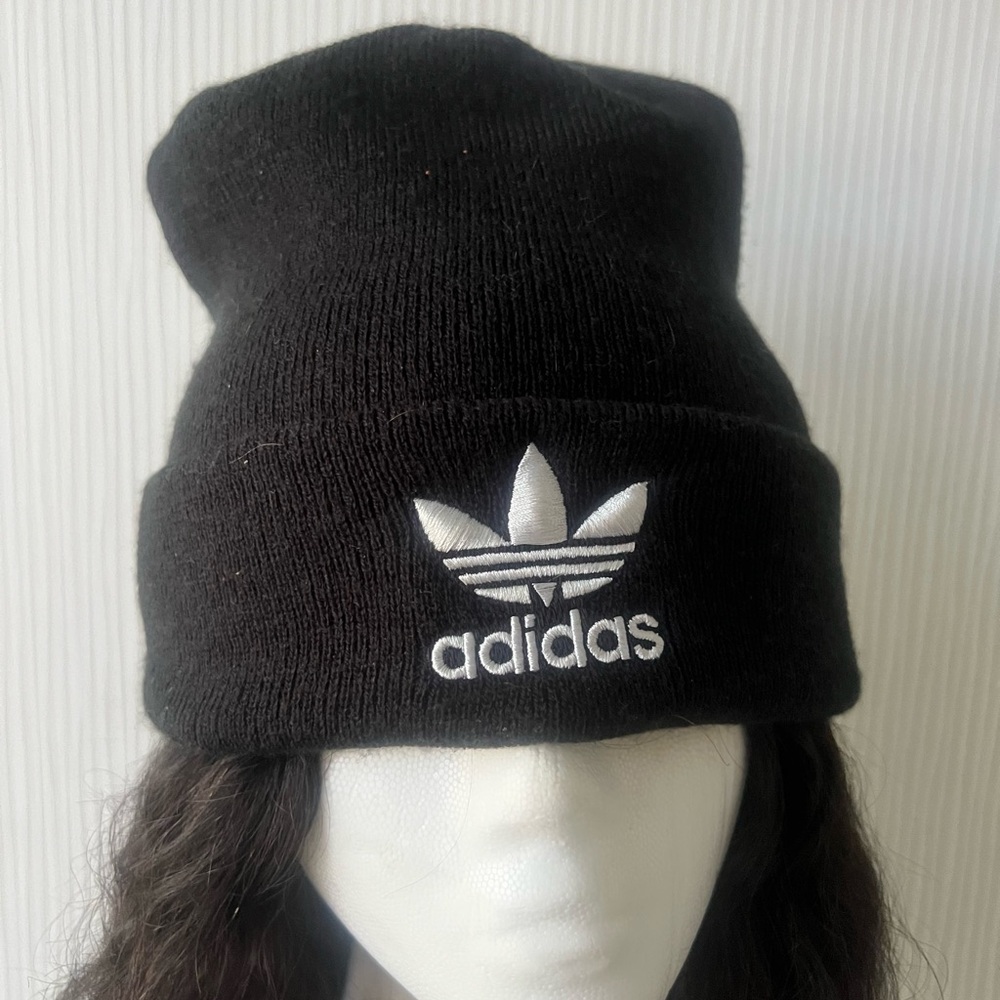 Adidas Black Beanie with White Logo